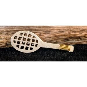 Taxco Mexico Sterling Silver Two Tone Tennis Racquet Brooch/Pin